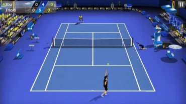 Downloading 3D Tennis MOD APK on an Android phone.