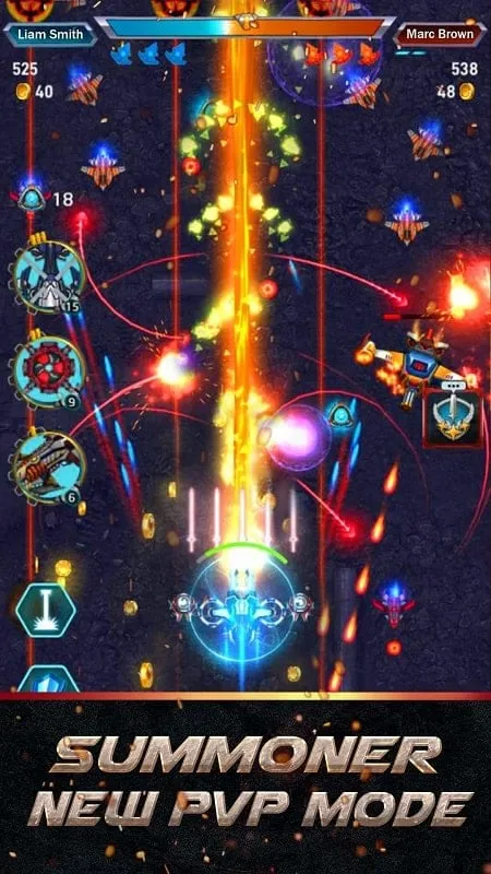 Downloading the AFC Space Shooter MOD APK file on an Android smartphone.