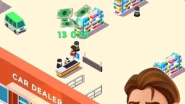 Downloading the Car Dealer Tycoon Idle Market MOD APK file on an Android phone.