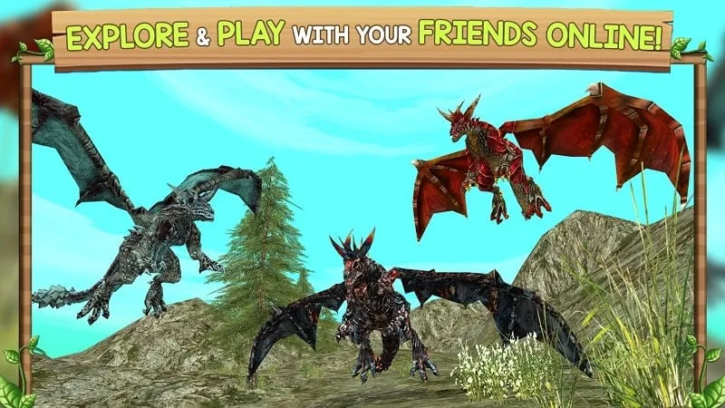 Downloading the Dragon Sim Online Mod APK file on a mobile device.