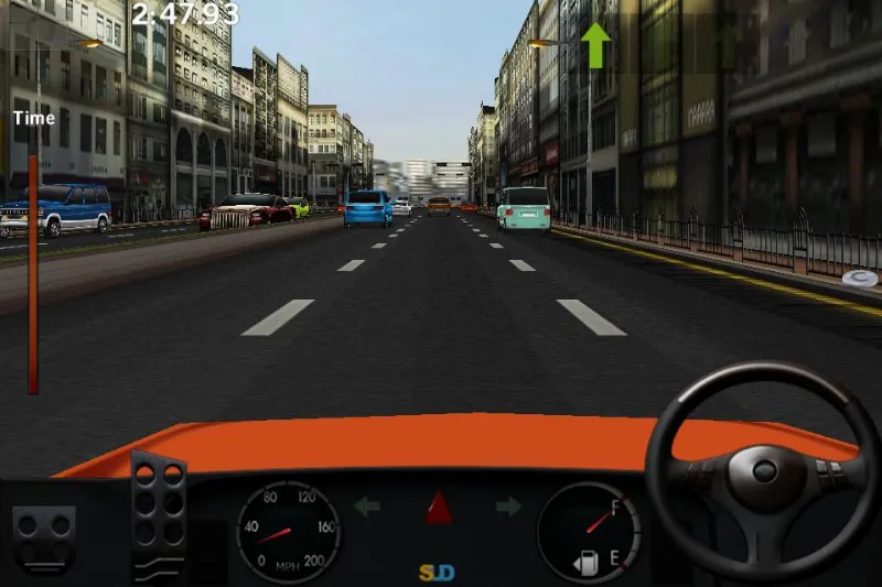 Captura de pantalla de la interfaz del juego Dr. Driving con el mod activo, mostrando la función de dinero infinito.