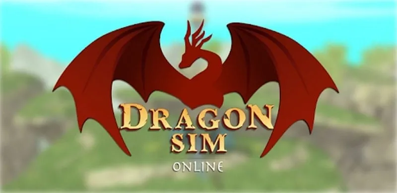 Gameplay do Dragon Sim Online mostrando um dragão em voo.