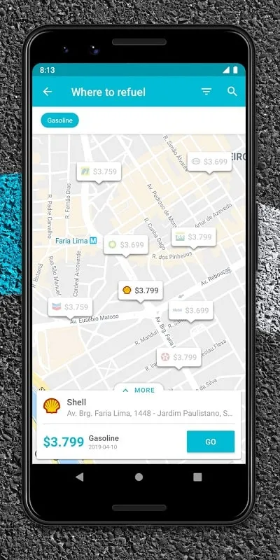 Drivvo mod interface showing premium features