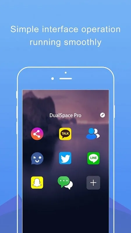 Dual Space Pro Multi Accounts mod interface showing premium features