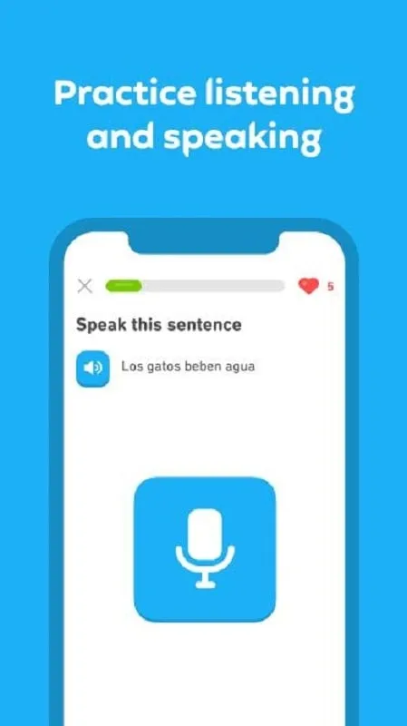 Duolingo Mod dengan fitur premium terbuka