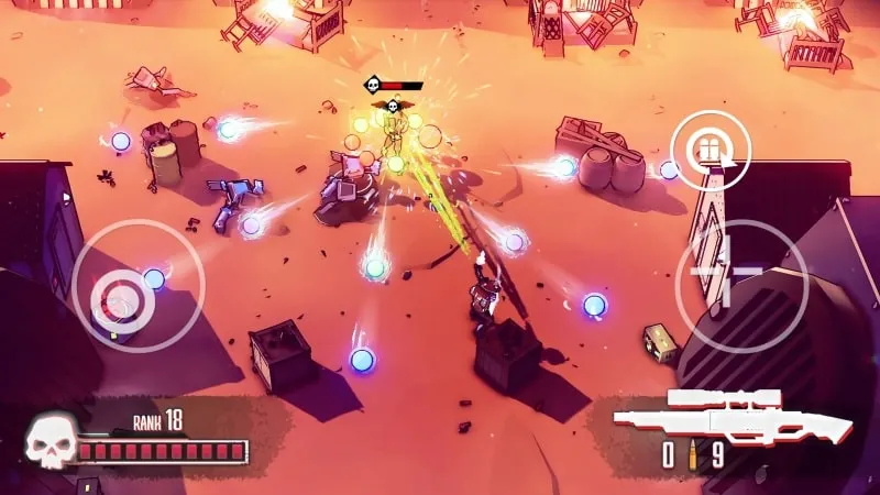 Dust Neon mod apk gameplay screen.