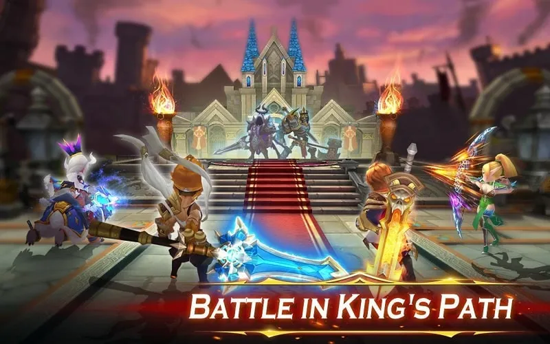 Dynamic combat scene from Pocket Knights 2 highlighting the enhanced visual effects and action-packed gameplay.