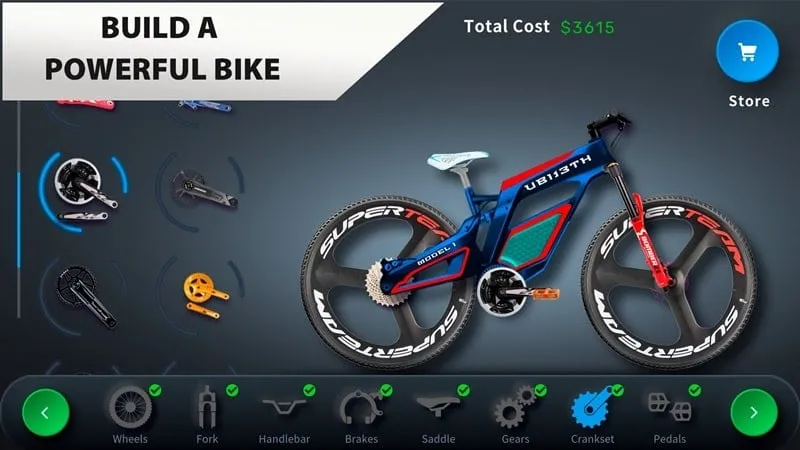 E-Bike Tycoon gameplay screenshot showcasing the in-game interface.