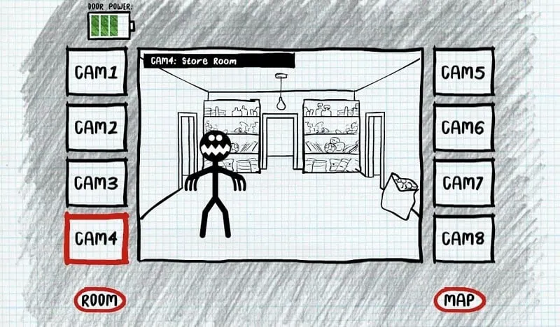 Usando as ferramentas do jogo Stickman Five Nights Survival Mod