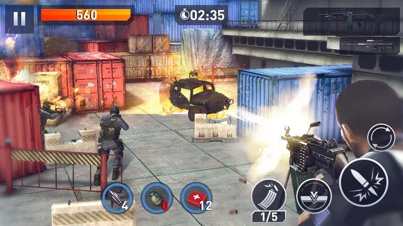 Elite Killer SWAT gameplay screenshot displaying different environments and level designs.