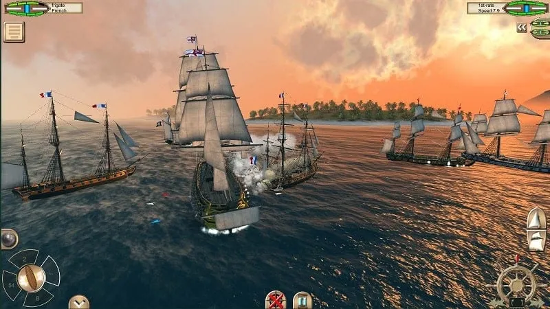 Engaging in intense naval battles with upgraded ships.