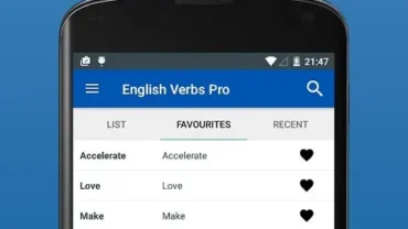 English Verb Conjugator Pro mod interface showing premium features