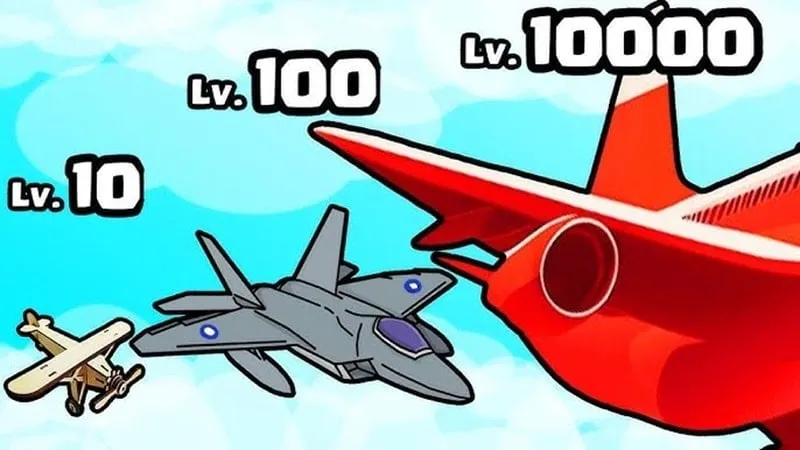 Epic Plane Evolution gameplay screenshot showcasing the plane launch mechanism.