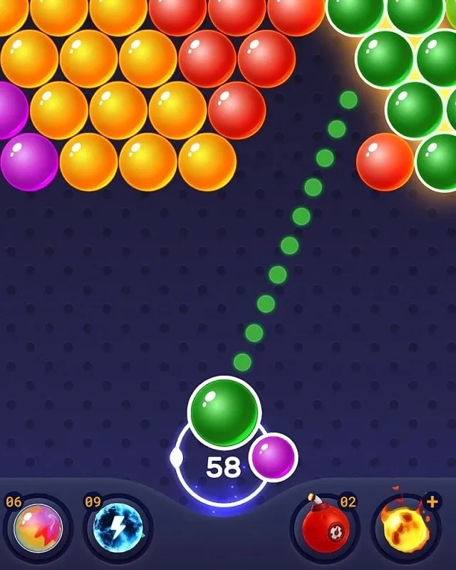 Ejemplo de un nivel en Bubble Shooter Games.