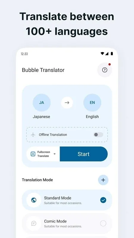 Example of Bubble Screen Translate translating text in a mobile game.