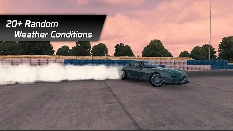 Example of car customization and drifting effects in Drift Fanatics Car Drifting.