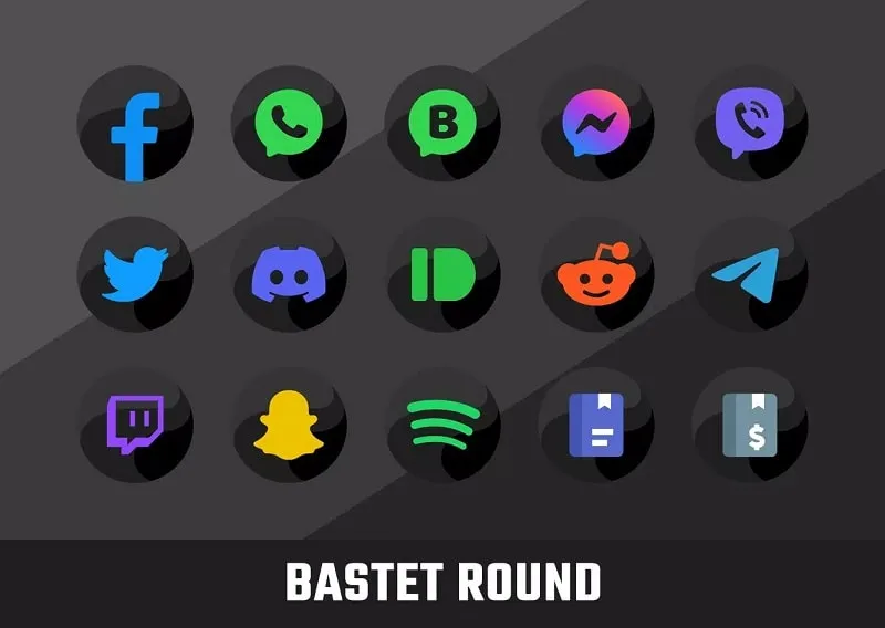 Example of customizing app icons in Bastet MOD APK