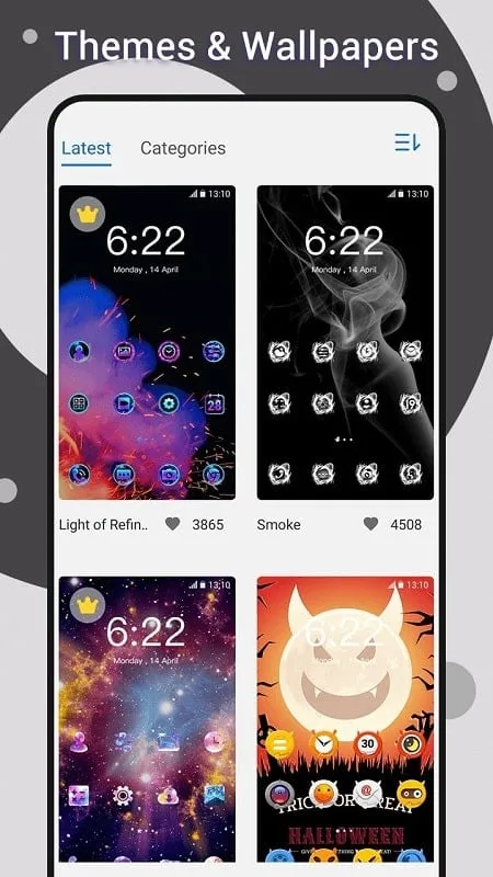 Example of customizing home screen and app drawer in Note Launcher MOD