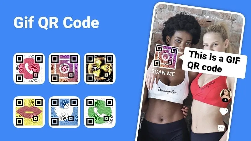 Example of different QR code styles available in the mod