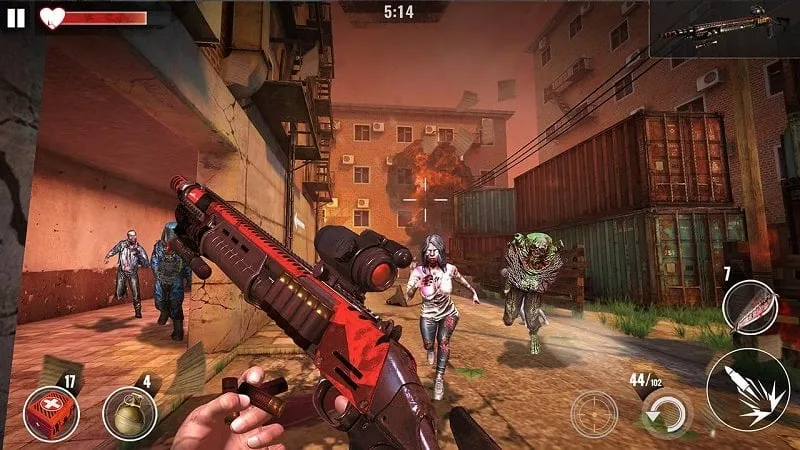 Example of gameplay with powerful weapons.