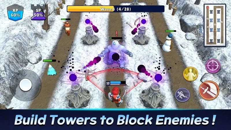 Example of gameplay with the mod features activated.