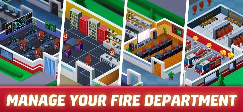 Example of in-game currency displayed with unlimited money in Idle Firefighter Tycoon MOD APK.