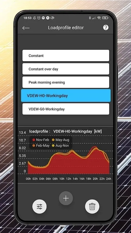 Contoh penggunaan fitur premium untuk menghitung output energi