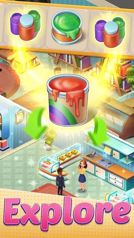 Example of using unlimited money in the Merge City MOD APK to purchase premium items.