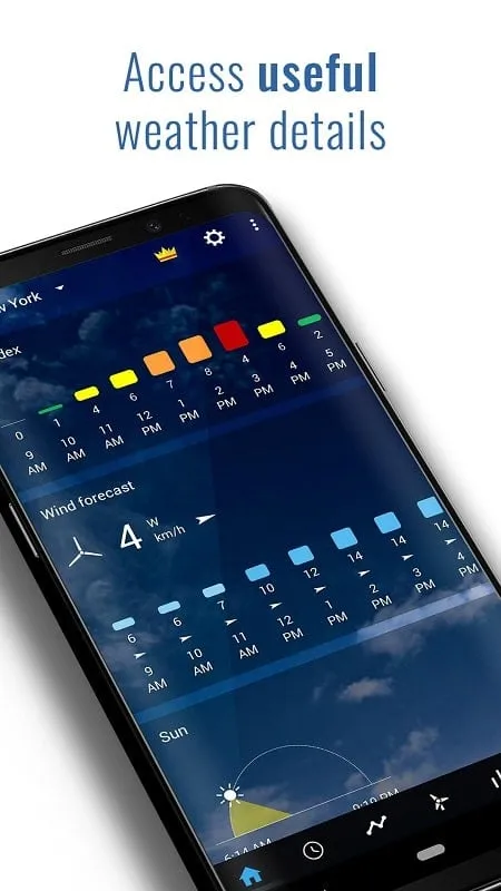 Example of weather widgets on a home screen.