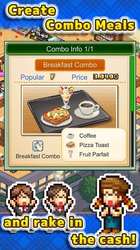 Memilih berbagai minuman di Cafe Master Story MOD APK.