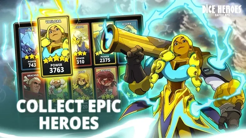 Exploring the diverse world map and different levels in Dice Heroes Battle RPG.