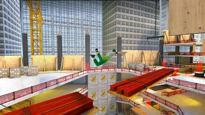 Exploring the urban environment in Parkour Simulator 3D.