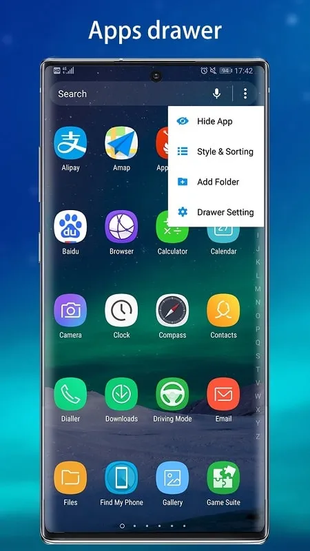 Exploring themes and settings in Cool Note20 Launcher MOD APK