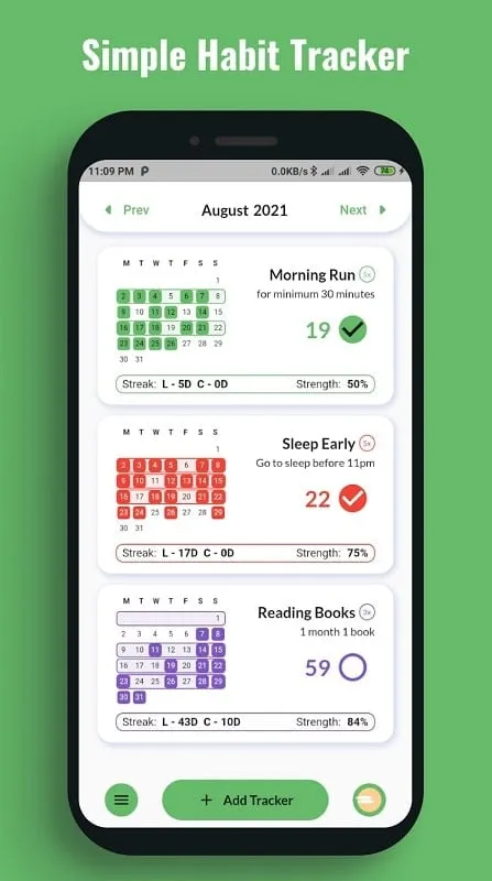 EZ Habit mod showing timeline note feature