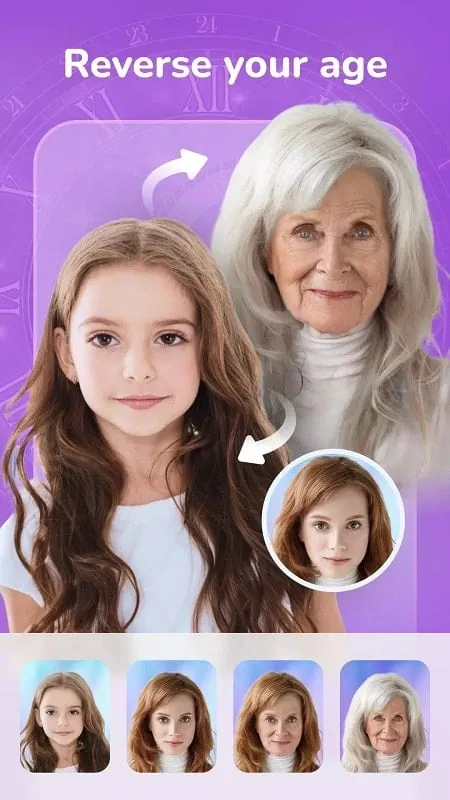 Face Me age progression feature demonstration