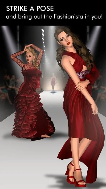 Fashion Empire gameplay screenshot highlighting a fashion competition.