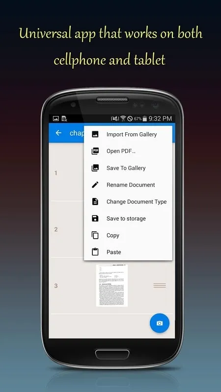 Interface do Fast Scanner demonstrando a digitalização de documentos