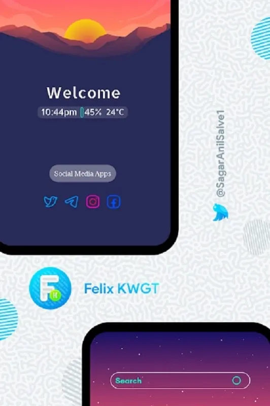 Felix KWGT mod interface showing premium features