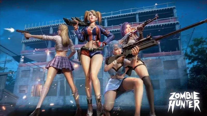 Female warriors in Zombie Hunter: Survival ready for combat against zombies.