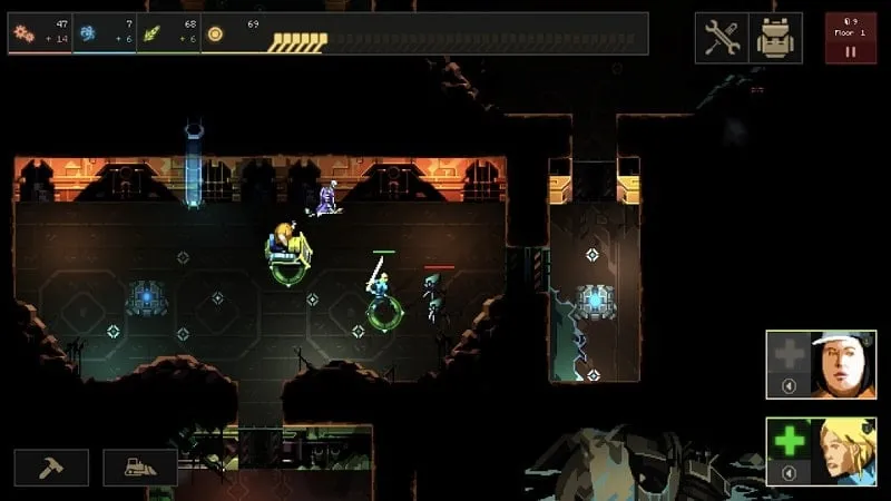 Fighting monsters in Dungeon of the Endless: Apogee.