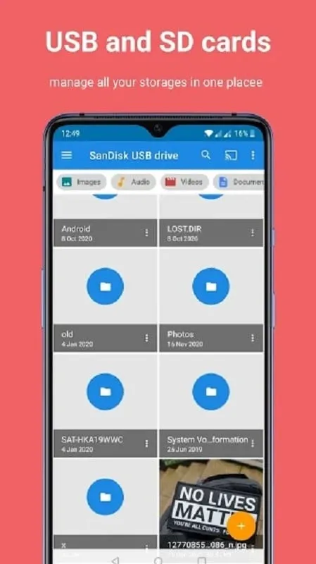 File Manager Pro Mod APK file browsing interface