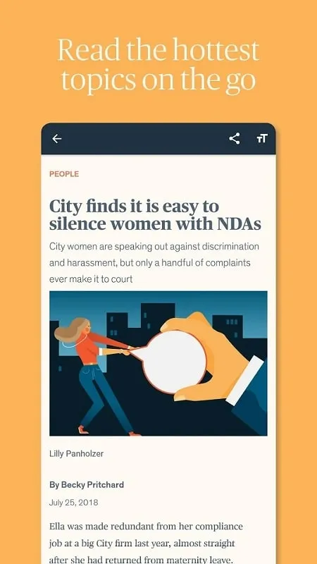 Financial News app showing news updates