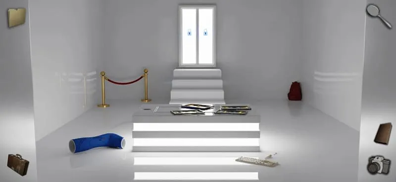 First-person view of a room in Incoherence with puzzle elements.