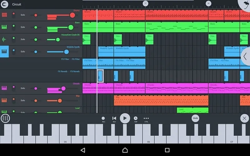 FL Studio Mobile mod interface showing premium features