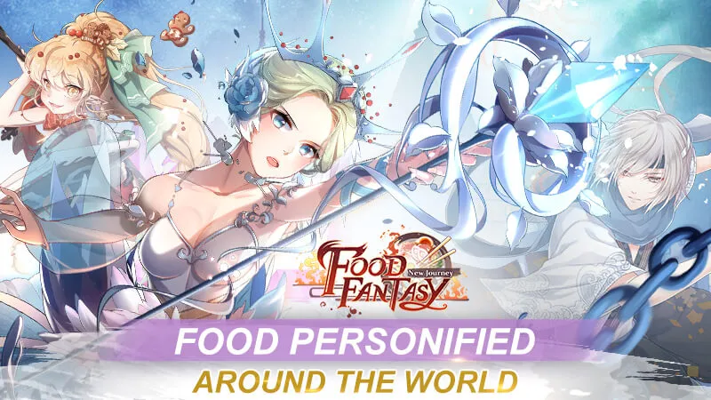 Karakter Food Fantasy New Journey ditampilkan dalam game.