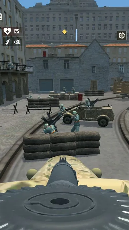 Frontline Heroes gameplay scene depicting a firefight between soldiers.