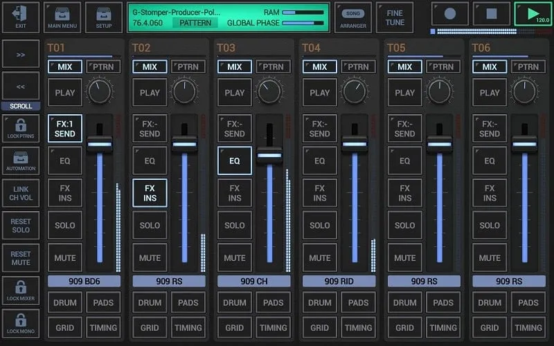 G Stomper Producer mod interface showing premium features