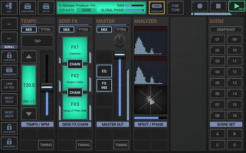 G Stomper Producer mod showing unlocked features