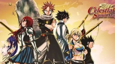 Game characters engaged in battle in Celestial Spirit Mage.