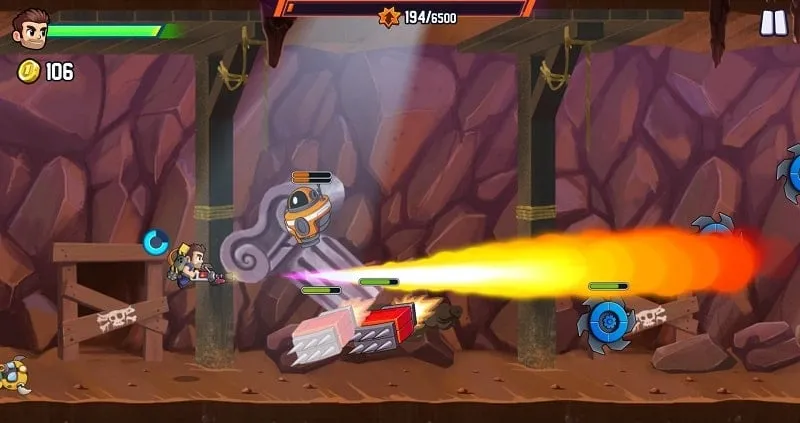 Gameplay featuring Barry Steakfries in action.